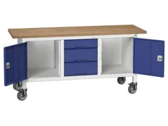 werkbank,HxBxD 830x1750x600mm,multiplexblad,uitrusting: 3laden,2kasten
