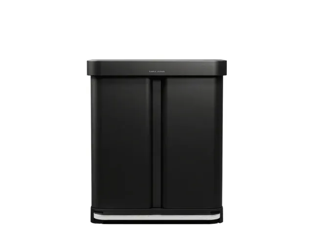 Poubelle rectangulaire de recyclage à pédale avec compartiment pour