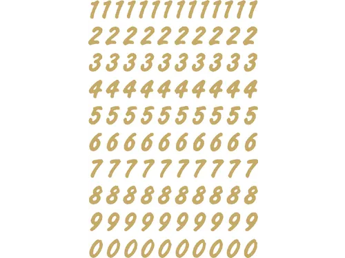 Etiket Herma 4151 8mm Getallen 0-9 Goud op Transparant 208 stuks