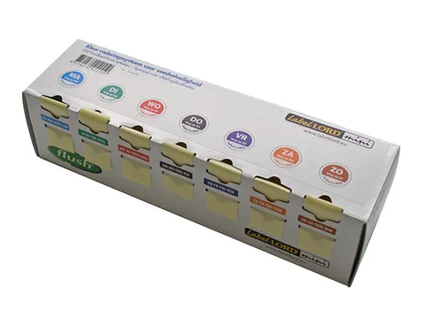 Flushlabel Mini Dispenser met "Weg Op" etiket 7 dagen 19mm 700 stuks