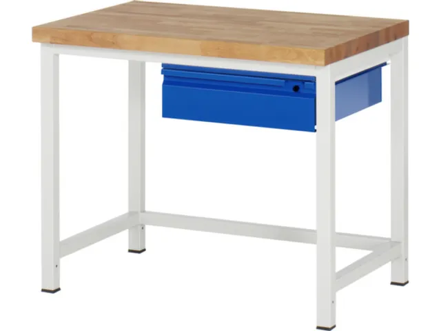 werkbank,RAL 7035/RAL 5010,HxBxD 840-1040x1000x700mm,beukblad