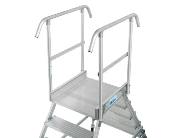 bordestrap,verrijdbaar,bordes H 1m,2x4treden,aluminium,4zwenkwielen