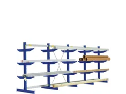 Draagarmstelling 1980x4305x1300mm 2x5etages 700kg/etage Ral5010