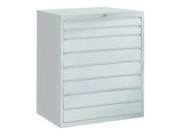 ladekast 1200x1023x600mm 8laden cilinderslot RAL7035 front RAL7035