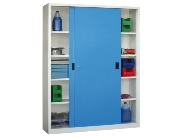 schuifdeurkast,HxBxD 1950x1500x500mm,RAL7035,front RAL6011