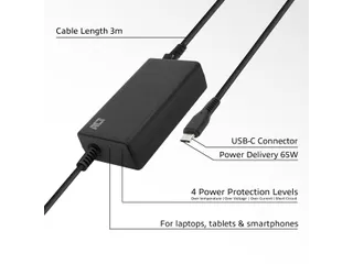 USB-C laptoplader met Power Delivery profielen 65W 3m - 4
