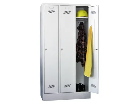 locker,RAL 7035,HxBxD 1850x900x500mm,3vak,vak B 300mm,draaigrendel