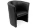 Fauteuil 1 place cuir véritable noir