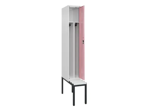 locker met bank,voor scheiding van kleding,HxBxD 2120x300x815mm,1vak