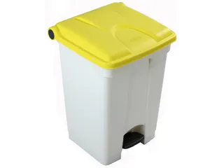 pedaalemmer,1x45l,HxBxD 600x398x410mm,romp PP wit,deksel PP geel - 2