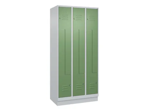Z-garderobekast,HxBxD 1950x900x500mm,vak B 150/300mm,cil.-slot,sokkel