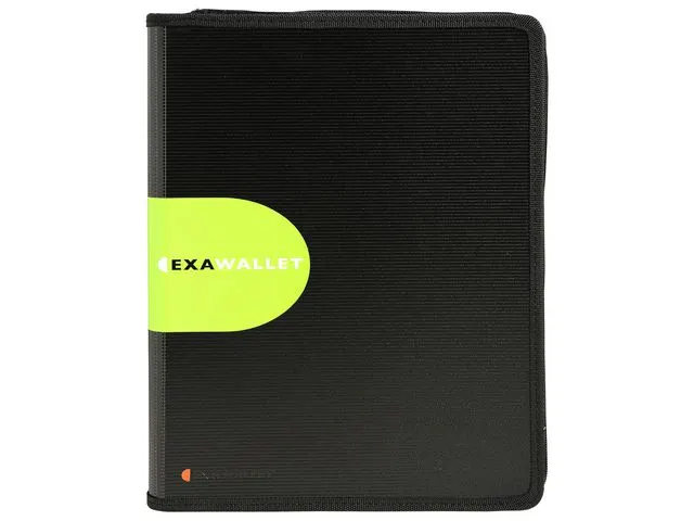 Exawallet Exactive congresmap met ritssluiting en schrijfblokhouder 34
