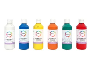 Vingerverf Qrea set à 6 kleuren 250ml - 2