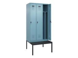 locker met bank,voor scheiding van kleding,HxBxD 2120x900x815mm,3vak