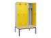locker met bank,voor scheiding van kleding,HxBxD 2120x1200x815mm,3vak