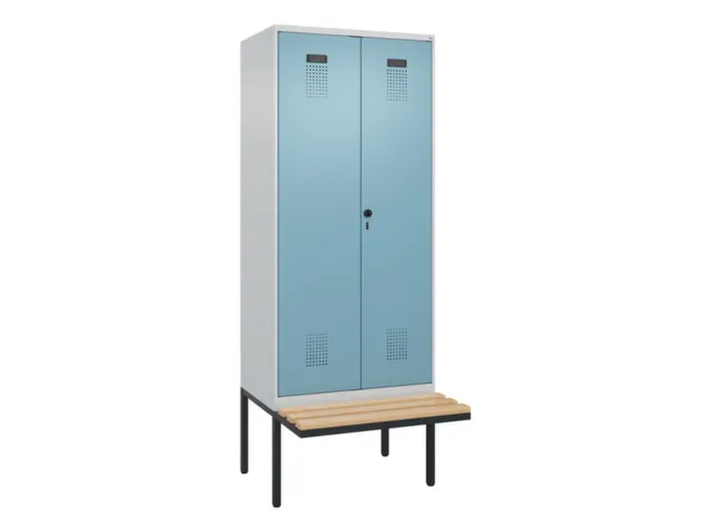 locker met bank,voor scheiding van kleding,HxBxD 2120x800x815mm,2vak