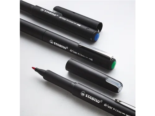 Fineliner STABILO dr!ver medium punt 0.8 mm Zwart