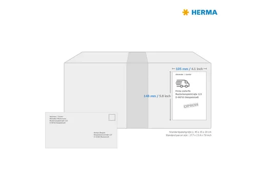 HERMA 10796 Weerbestendige etiketten A4 105x148mm Wit 80 stuks
