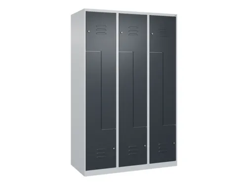 Z-garderobekast,HxBxD 1850x1200x500mm,vak B 200/400mm,cil.-slot