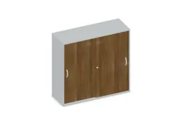 Schuifdeurkast 1150x1200x430mm Romp Lichtgrijs Decor Front Noten
