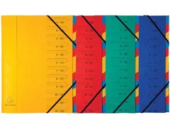 Sorteermap A4 12 vaks assorti kleuren karton