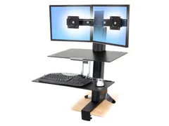 Werkstation Sta Bureau Workfit S Duo Zwart