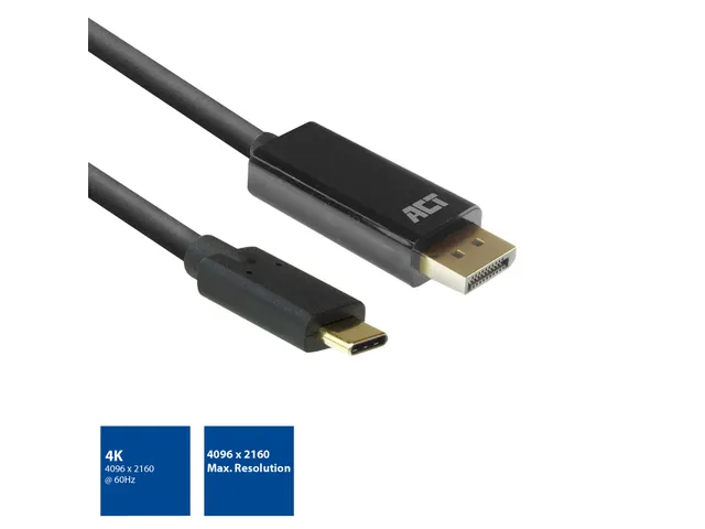 Kabel ACT USB-C naar Displayport 60Hz 2 meter