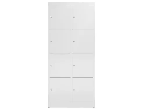 Lockerkast 1800x800x500mm 2x4 vakken cilinderslot, sokkel, RAL9003