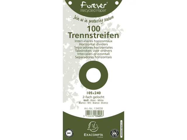 Tabstroken perfo FOR EVER 105X240mm wit