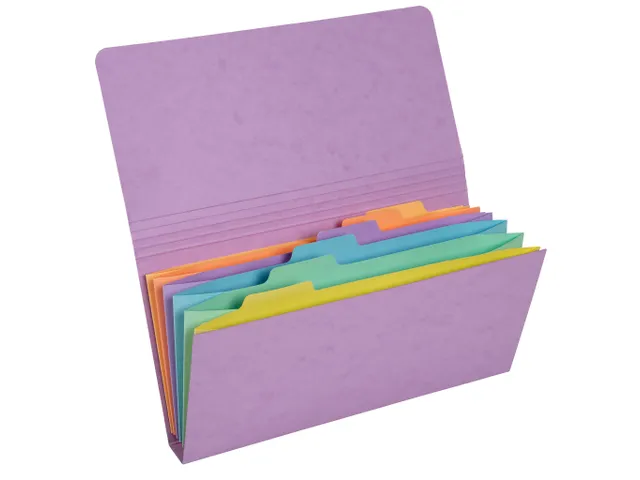 Sorteermap 6 vak 26x 13 Aquarel 4-ass