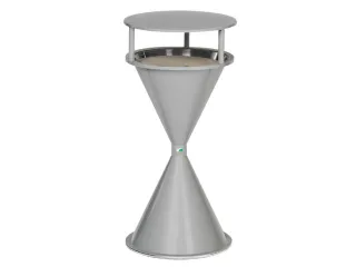 Staande Asbak Met Overkapping Ronde Voet Zilver - 1