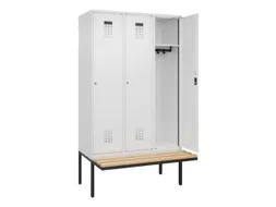 locker met bank,HxBxD 2120x1200x815mm,3vak,vak B 400mm,cilinderslot