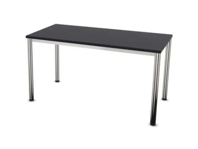 Vergadertafel Hxbxd 74x140x70cm 4-poots Verchroomd Cc-zwart