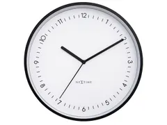 Wandklok NeXtime Berlin 30cm wit aluminium