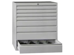 ladekast HxBxD 1000x1023x600mm 8laden RAL7035 front RAL7016