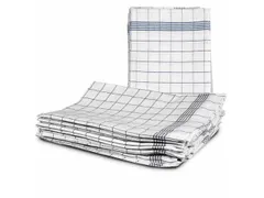 keukendoek,LxB 800mmx600mm,halflinnen,wit/blauw,ruitpatroon