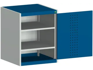kast met geperforeerde platen,HxBxD 800x650x650mm,2xStalen bodem - 1