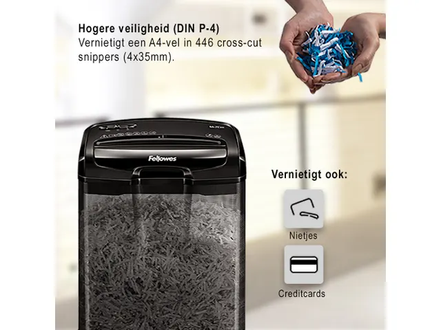 Papiervernietiger Fellowes M-7Cm cross-cut snippers 4x35mm P-4