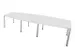 Table de conférence forme de fût 740x3200x1400mm BL-blanc 4 pieds