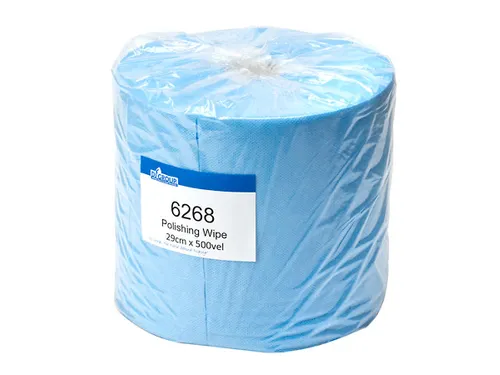 Poetsdoek Non-Woven Blauw Pluisarm Rol 29cm x 190m