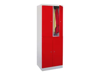 Dubbeldekse lockerkast,HxBxD 1800x600x500mm,RAL7035,front RAL3000 - 2