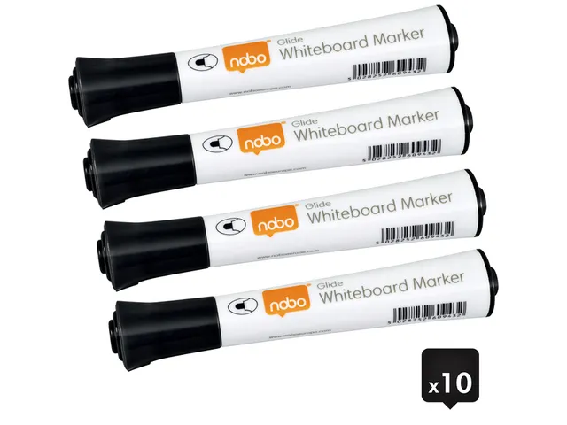 Whiteboardmarker Nobo Glide rond zwart 2mm