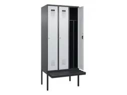 locker met bank,voor scheiding van kleding,HxBxD 2120x900x815mm,3vak