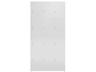 Lockerkast 1800x870x500mm 3x4 vakken cilinderslot, sokkel, RAL7035 - 2
