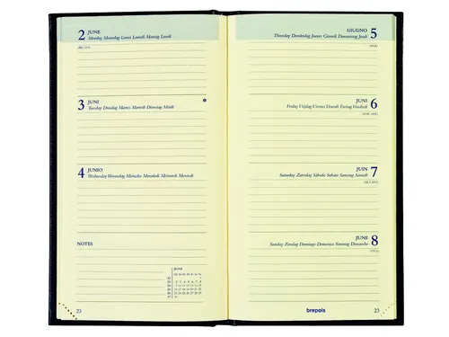 Agenda 2027 Brepols Interplan Colora 7dagen/2pag taupe, roze, dblauw