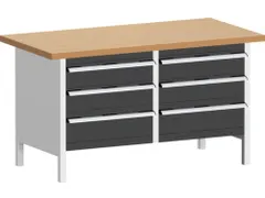 werkbank met opbergruimte,HxBxD 840x1500x750mm,beukenblad