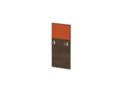 baliepaneel bureau aanbouw links 600mm NV bruin hickory BN3012-oranje