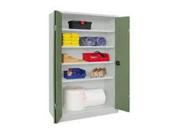 Ruime Vouwdeurkast 1950x1200x400mm 4legborden Ral7035 Front Ral6011