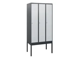locker,HxBxD 1950x900x500mm,3vak,vak B 300mm,cil.-slot,voetonderstel