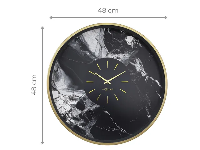 Wandklok NeXtime Marble Duo 48cm goud metaal